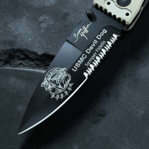 Hoffner Knife Blade Engraving, Custom One Color Logo/Image, and/or Text, One Side of Knife