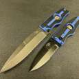 Silver Smooth Blade – Thin Blue Line Handle